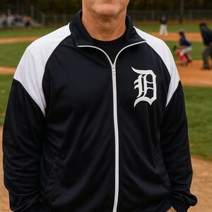Detroit Tigers Men's Navy and White Track Jacket